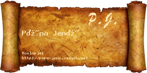 Pápa Jenő névjegykártya
